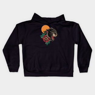 Traditional panther tattoo Kids Hoodie